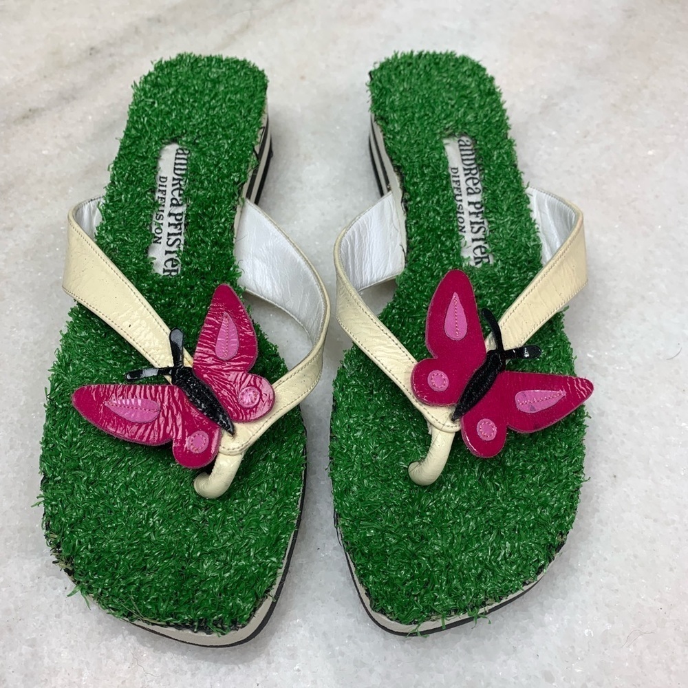 Andrea Pfister Vintage  Butterfly Turf Sandals